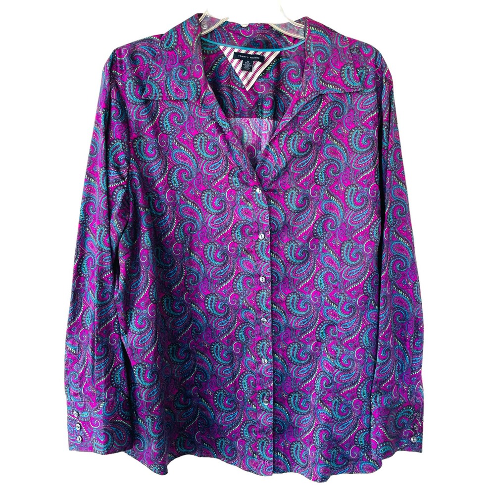 Tommy Hilfiger Cranberry Paisley Buttondown size 20